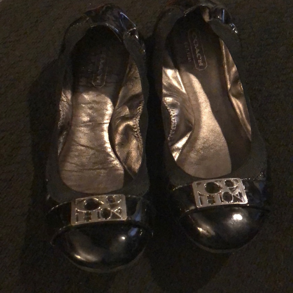 Coach patten leather flats